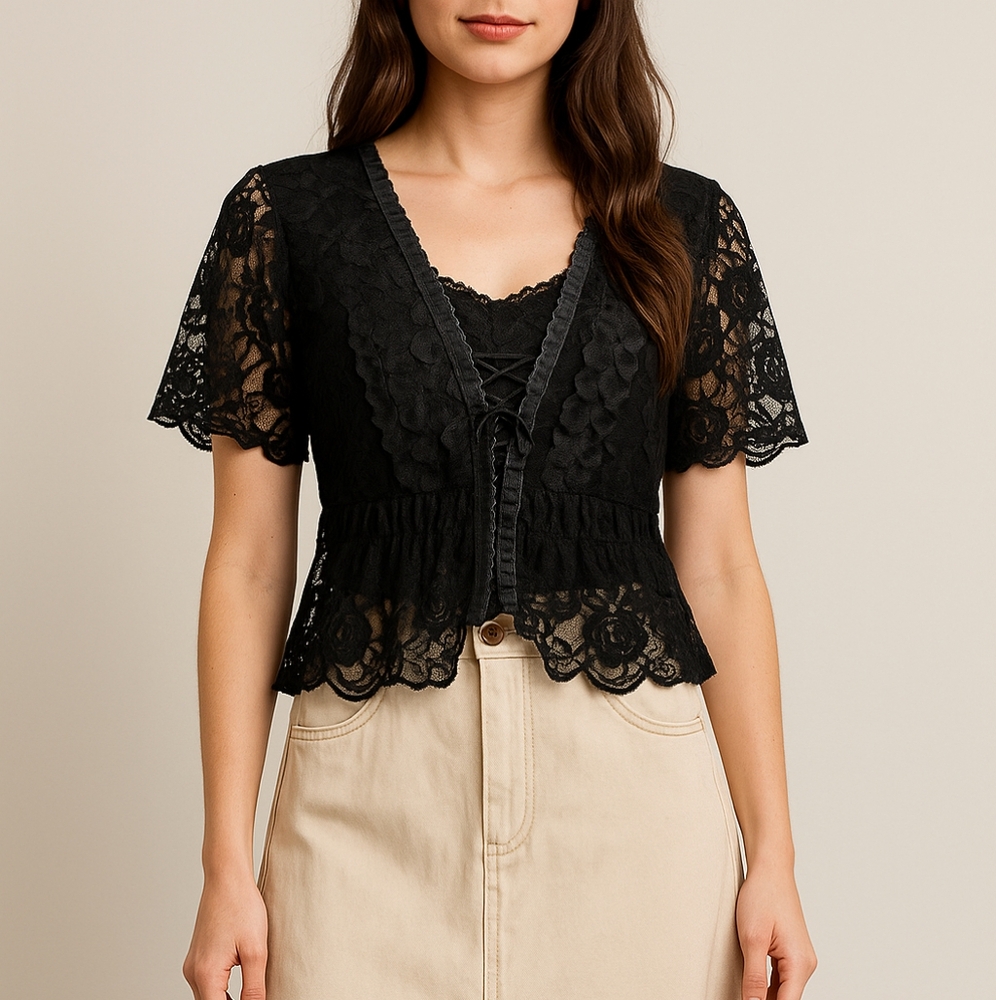 Whimsical Lace Flowy Blouse